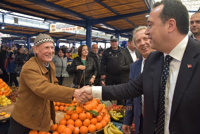 Başkan Dutlulu, pazarcı esnafını ziyaret etti