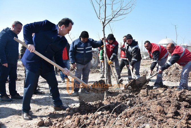 Akhisar’da Ağaç Bayramı’nda Fidanlar Toprakla Buluştu